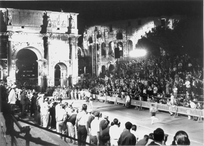 L’arrivo della maratona il 10 settembre 1960